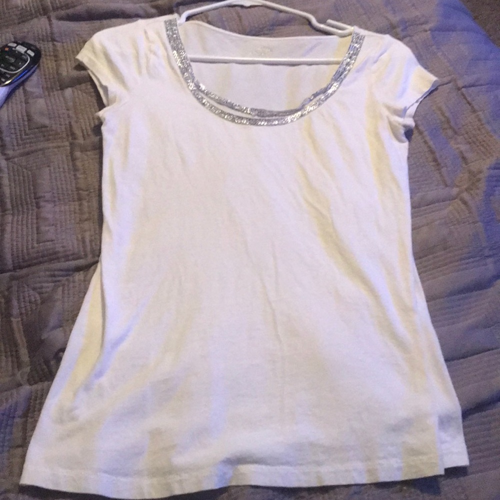 White loft sequin top
